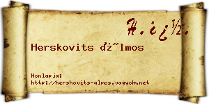 Herskovits Álmos névjegykártya